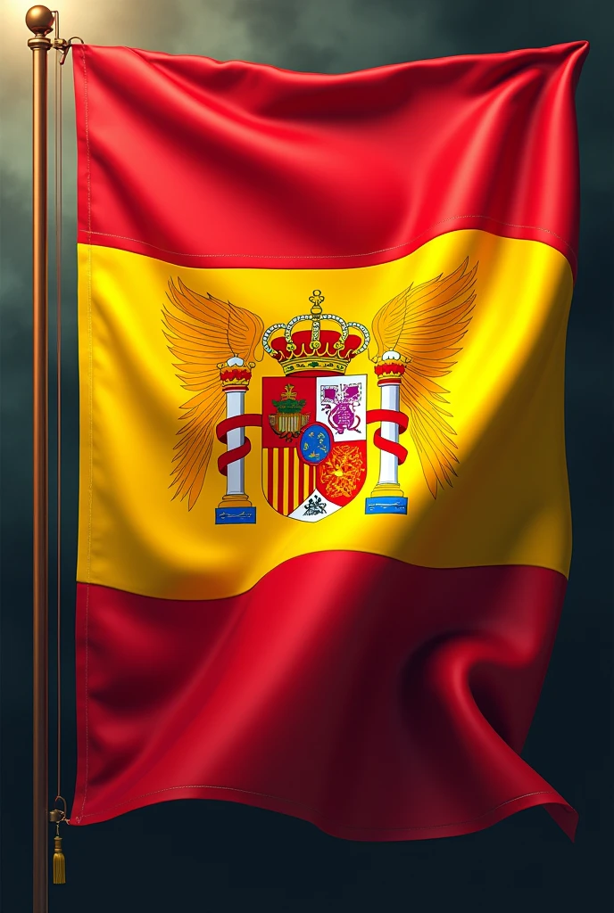 Create a flag for my Inteclasse, with the background of the colors of the Spanish flag and the phoenix on top, written 902