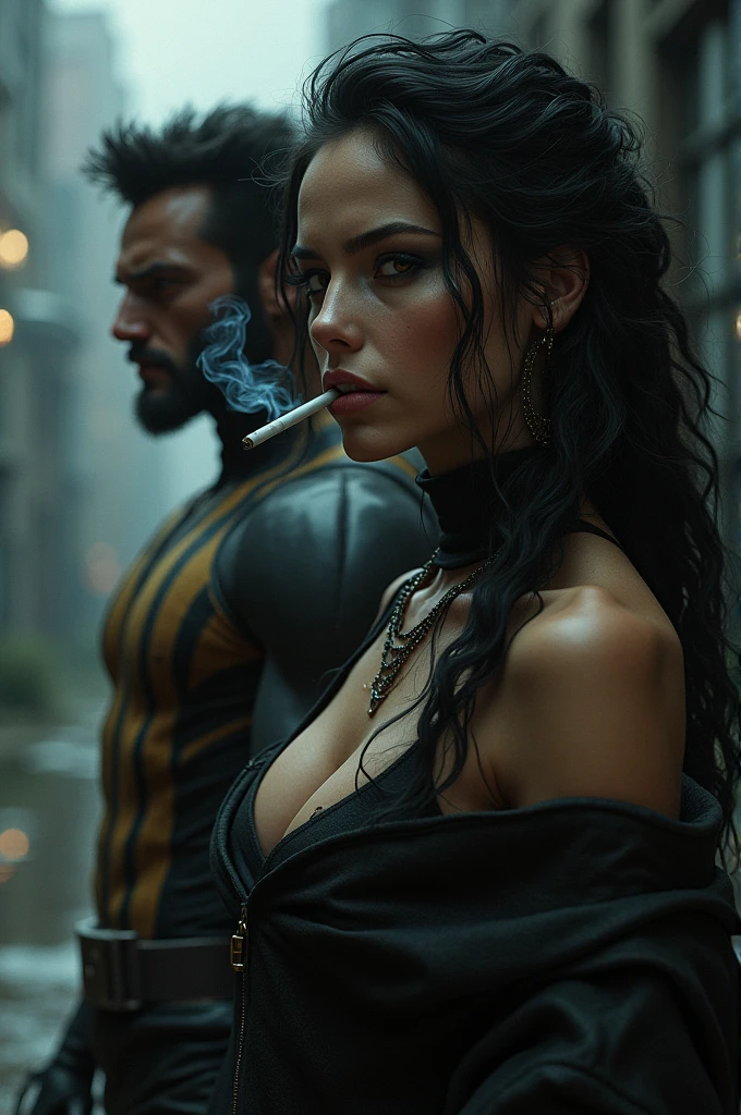 Vedita smoking with Wolwerine