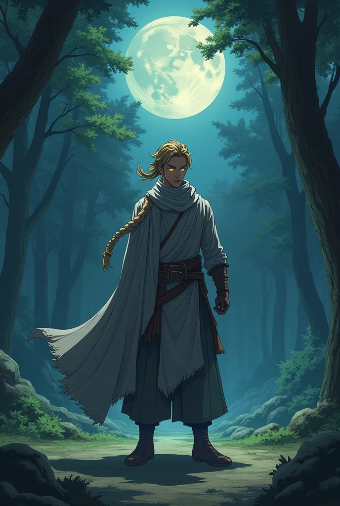 Rudeus stands alone in a dimly lit forest clearing, his muscular frame tense as he prepares to cast a powerful spell. His gray robes, frayed at the edges with countless cuts and hems, flutter slightly in the evening breeze, giving him a rugged, battle-worn appearance. Despite the robes' worn state, they fit his athletic build well, revealing a man who has faced many hardships yet remains unbroken.
His light brown hair, tied back in a ponytail, gleams faintly under the moonlight. The heterochromatic eyes, one a deep, otherworldly hue and the other a vibrant green, glow with intense focus as they lock onto an unseen target ahead. The small mole under his left eye, inherited from his father, adds a subtle touch of familiarity to his otherwise intense and determined expression.
Rudeus’ stance is firm, his feet planted in the soft earth, and his hands are raised slightly as he channels mana through his body. His face, set in a serious and almost grim expression, reflects the weight of his responsibilities and the countless battles he has fought. Despite his relatively young age, there is a maturity and resolve in his eyes that speaks of someone who has seen and endured much.
As the energy around him builds, his gray robes sway more vigorously, and his hair, though still recovering its natural color after his last battle, shimmers faintly. The scene is one of solitude and determination, capturing a moment of calm before the storm, where Rudeus is alone with his thoughts and the magic that flows through him. do it anime style
