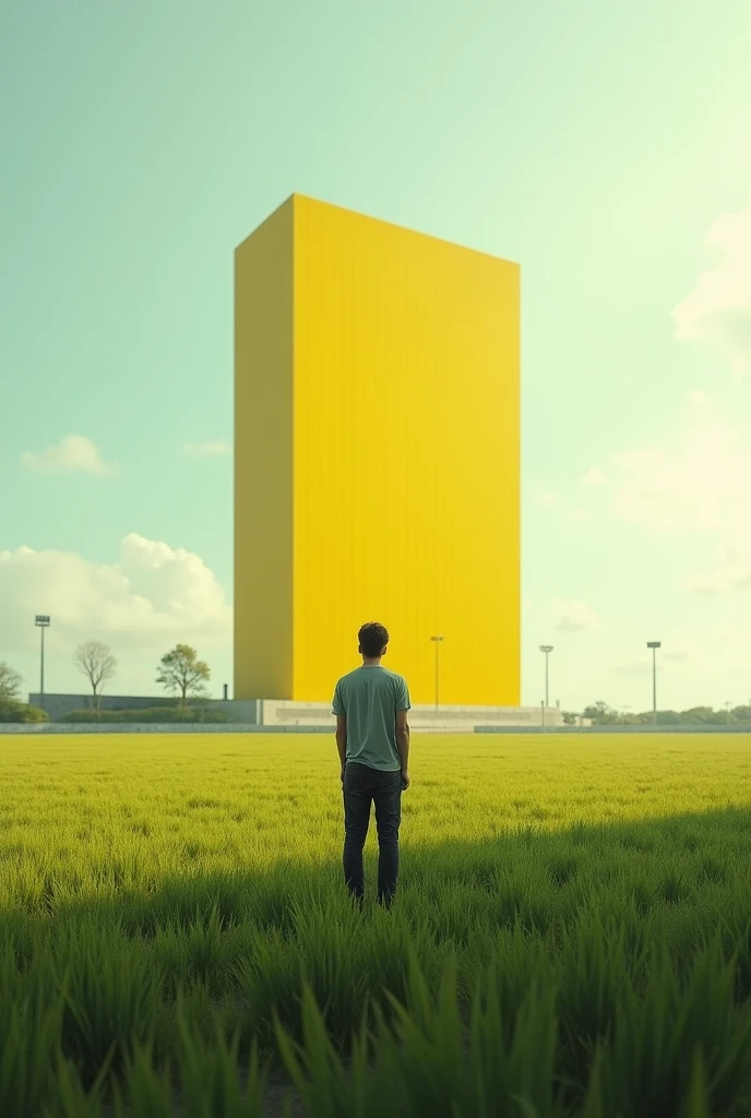 now he is on the edge of the field, yellow stadium