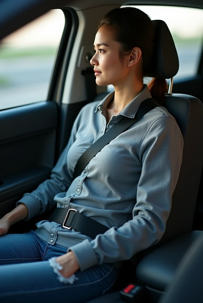 Passenger with seat belt 