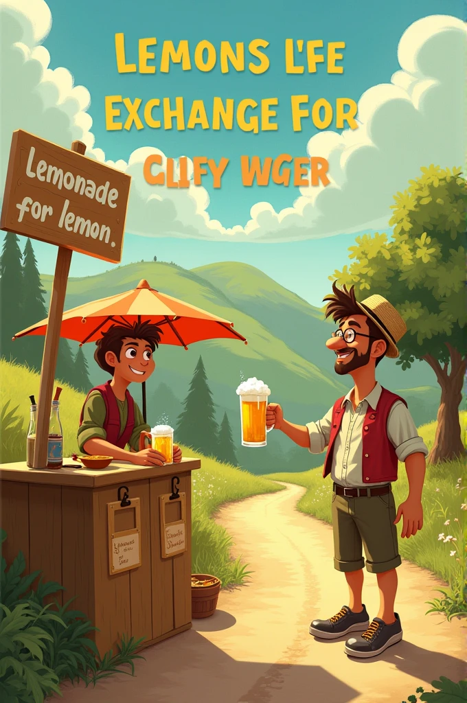 Create an image, using the phrase " if life gives you lemons,  exchange for draft beer" an impactful image,create the sentence in the image too 