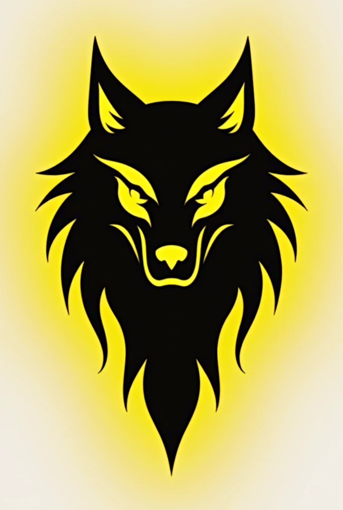 Create a logo that is the outline of a wolf and that the logo is mixed with a v and is in 4k, that the logo is yellow as such and that it is png