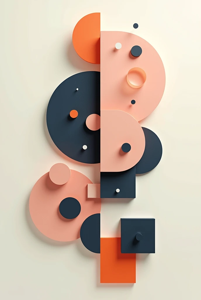 Composition of small and large squares, circles and triangles