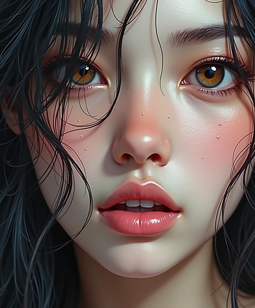 (photorealism:1.2), 1 girl,Lalisa,beautiful Korea sexy teen girl, thin bra, thin panty, hairs high knotted, squeezing up her breasts , spreading legs apart