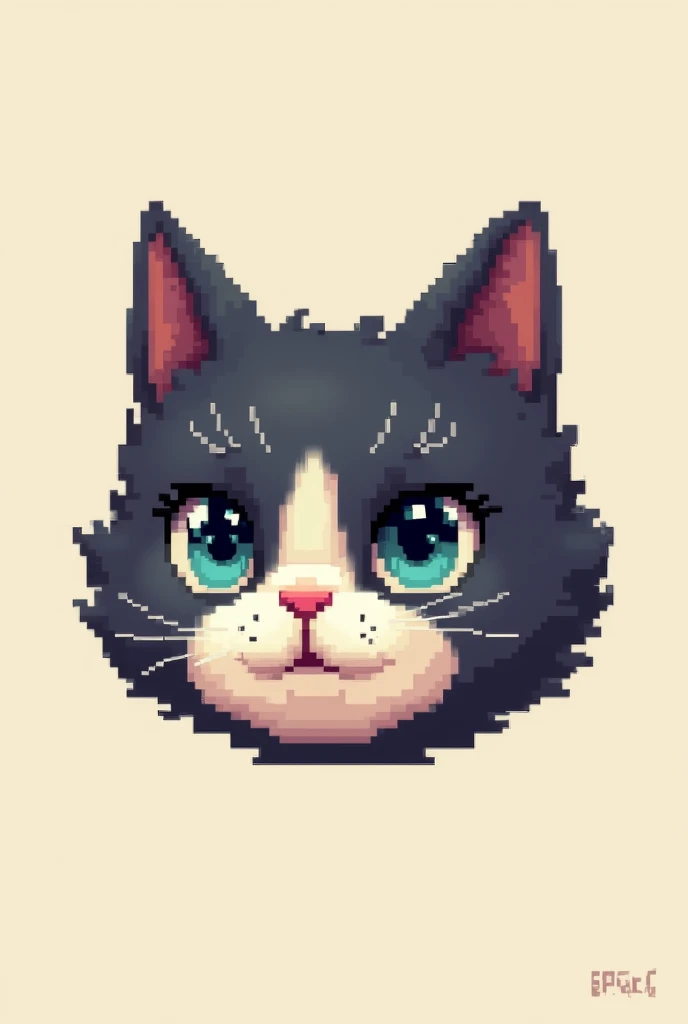 pixelated cat head