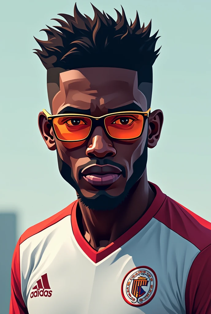 black soccer player wearing pix style prescription glasses