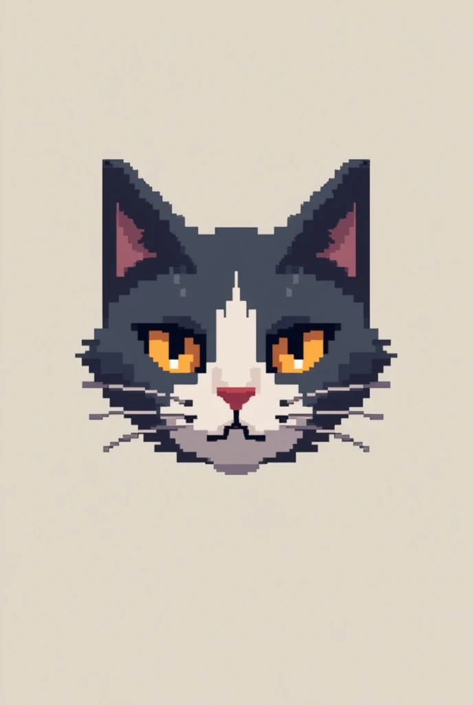 pixelated cat head, 10 pixels high
