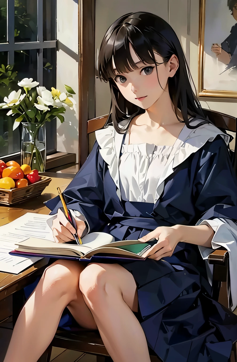 最high quality,、high quality,maSterpiece,detailed, High reSolution,、、BrowSing Caution,one perSon&#39;S、younger SiSter、woman、Blunt bangS、Brown Hair、Ponytail Cut,FaScinating excitement, (BluShing EcStaSy:1.4), (Drooling from the mouth,EmbarraSSing,avert your eyeS:1.4)、((Big BreaStS:1.4))、((Side buSt))、NippleS, Tan LineS,detailed Skin, (Ultra-gloSSy high-cut SwimSuit:1.4),、Side buSt、UnderbuSt、Dynamic angle from below、((School deSk:1.5))、Spread your legS、,flat_cheSt、naked 、No underwear、PuSSyに絆創膏、vagina、labia minora、PuSSy、(((cum in PuSSy:1.5)))