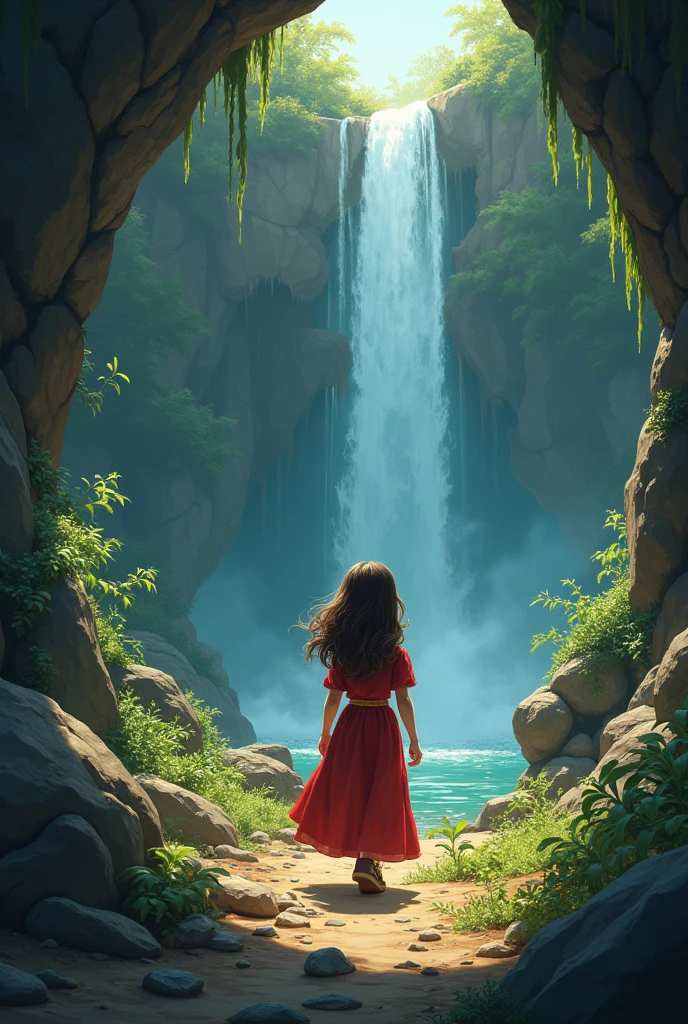 A brave and curious young princess as she explored an uncharted part of the forest, Isabela found a hidden cave behind a waterfall. inside from Caverna, she found an old scroll that spoke of an ancient treasure that could bring peace and prosperity to the kingdom, but which was protected by riddles and challenges.