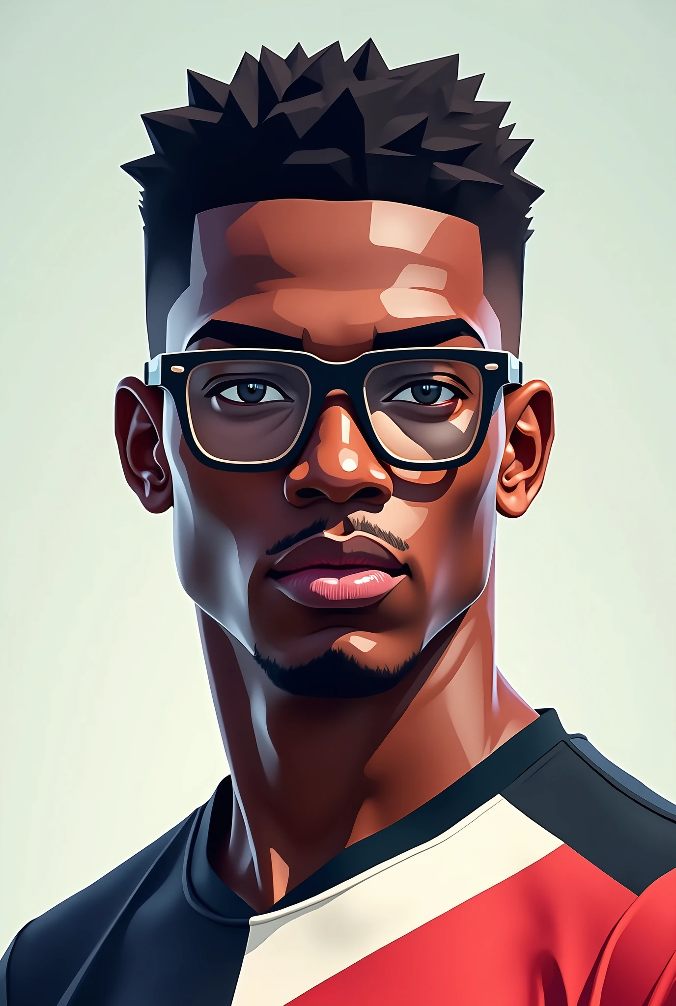  black soccer player wearing pix style prescription glasses 