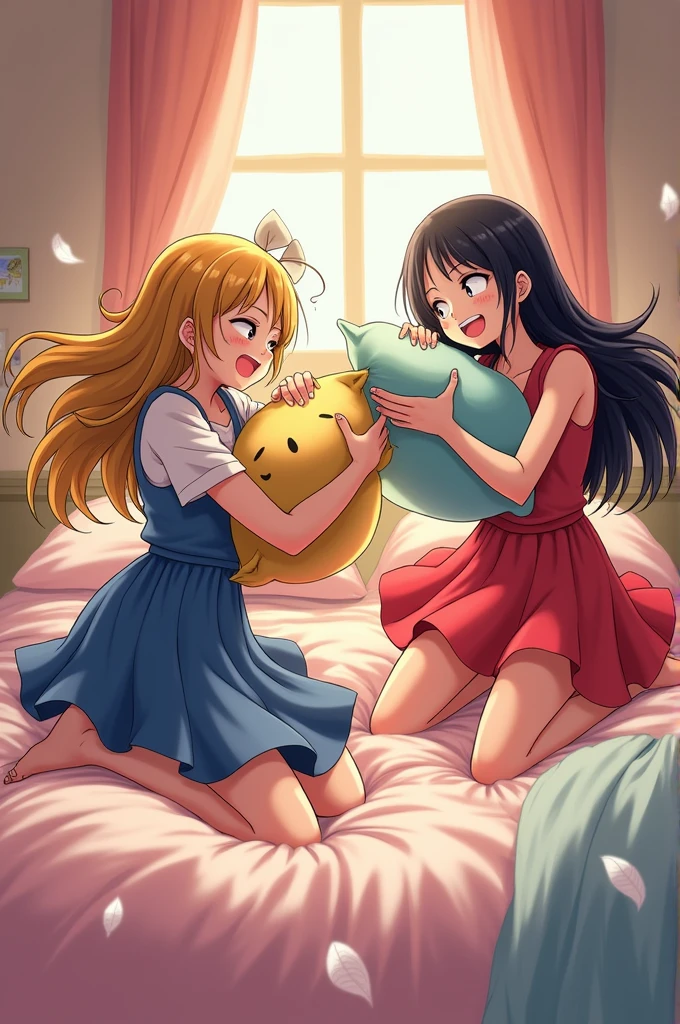 One piece Nico robin pillow fight with Nami 