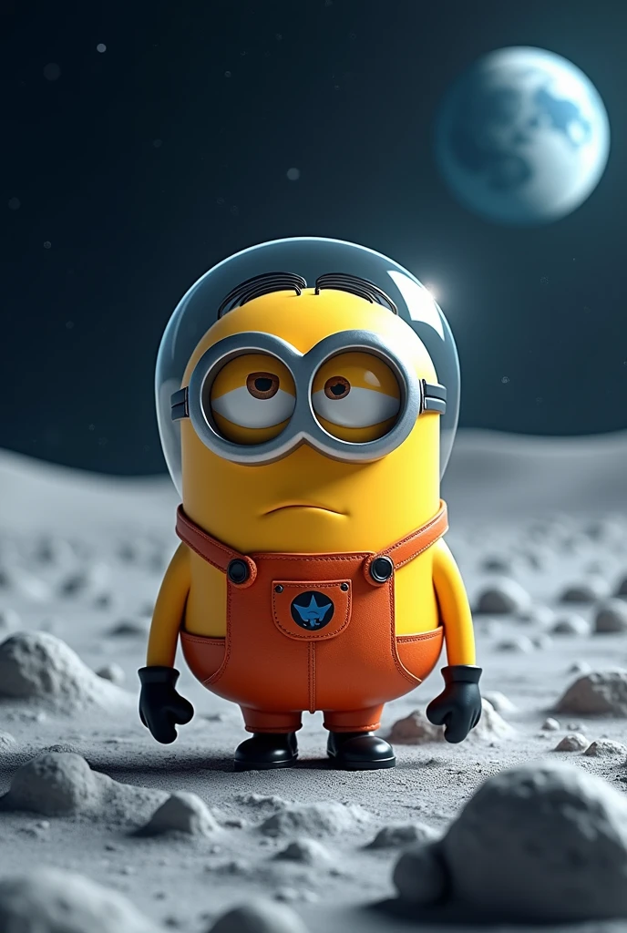 Minion astronaut on the moon