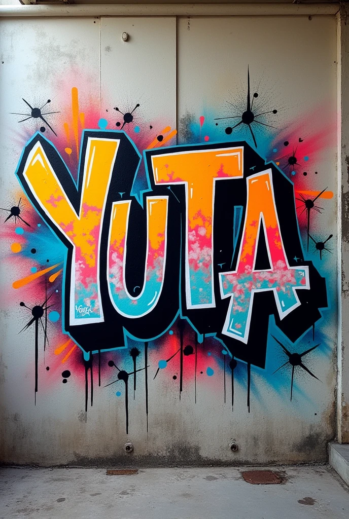 Connect the letters YUTA to create stylish graffiti