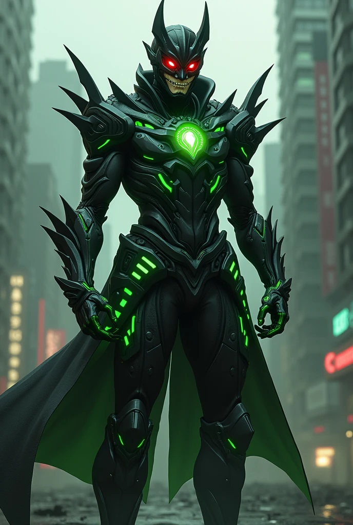 Can you create me a villain costume for Izuku Midoriya a new and unique and cool one?