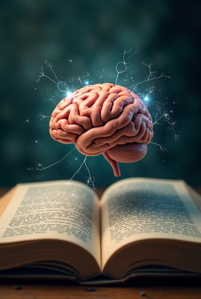 
BRAIN EMERGING FROM A BOOK