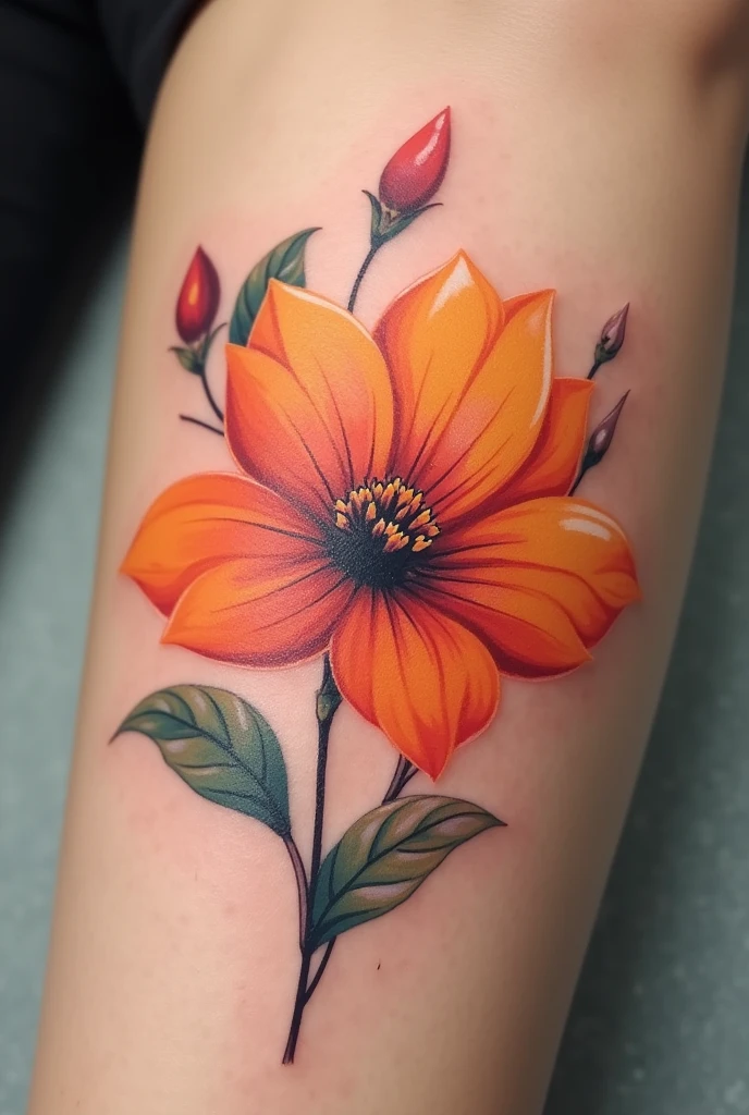 a tattoo inside the flower say marleny