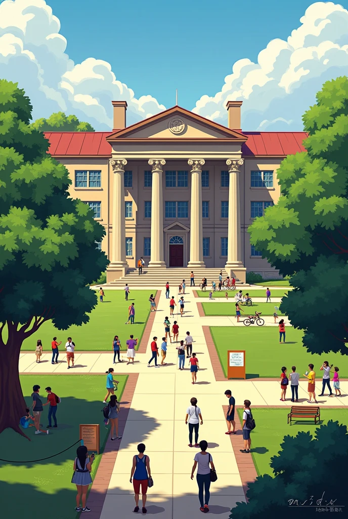 School building and campus
