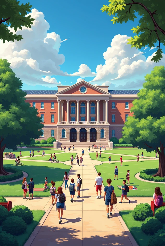 School building and campus