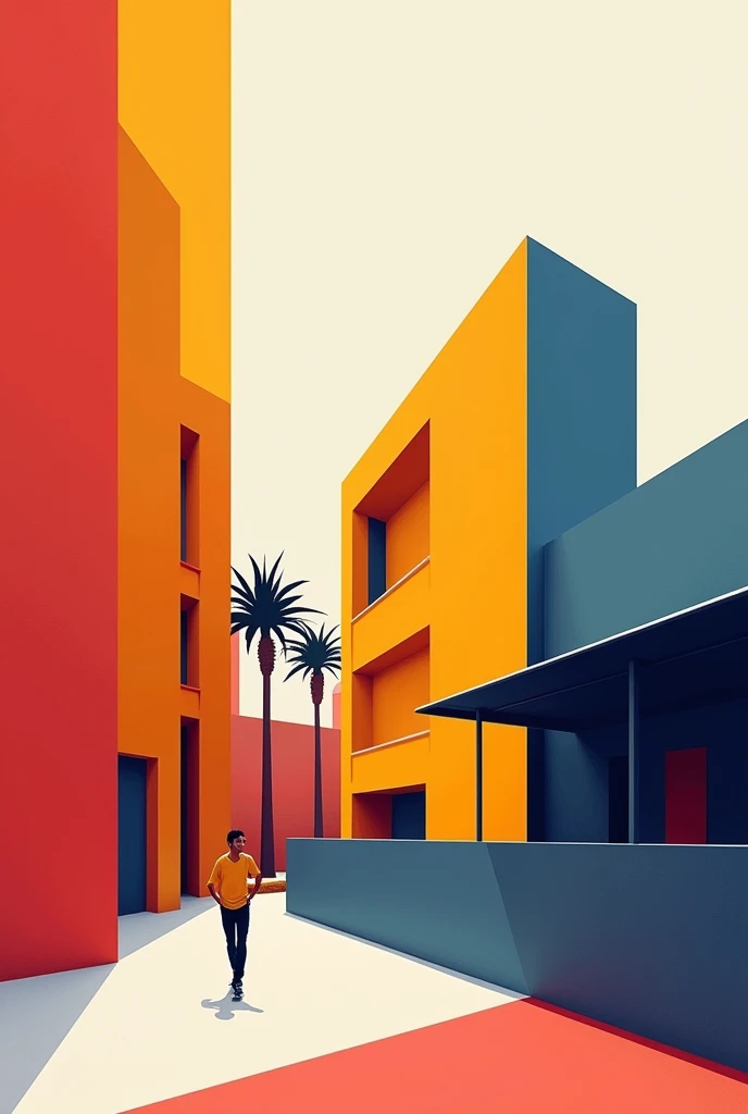An urban background in two colors