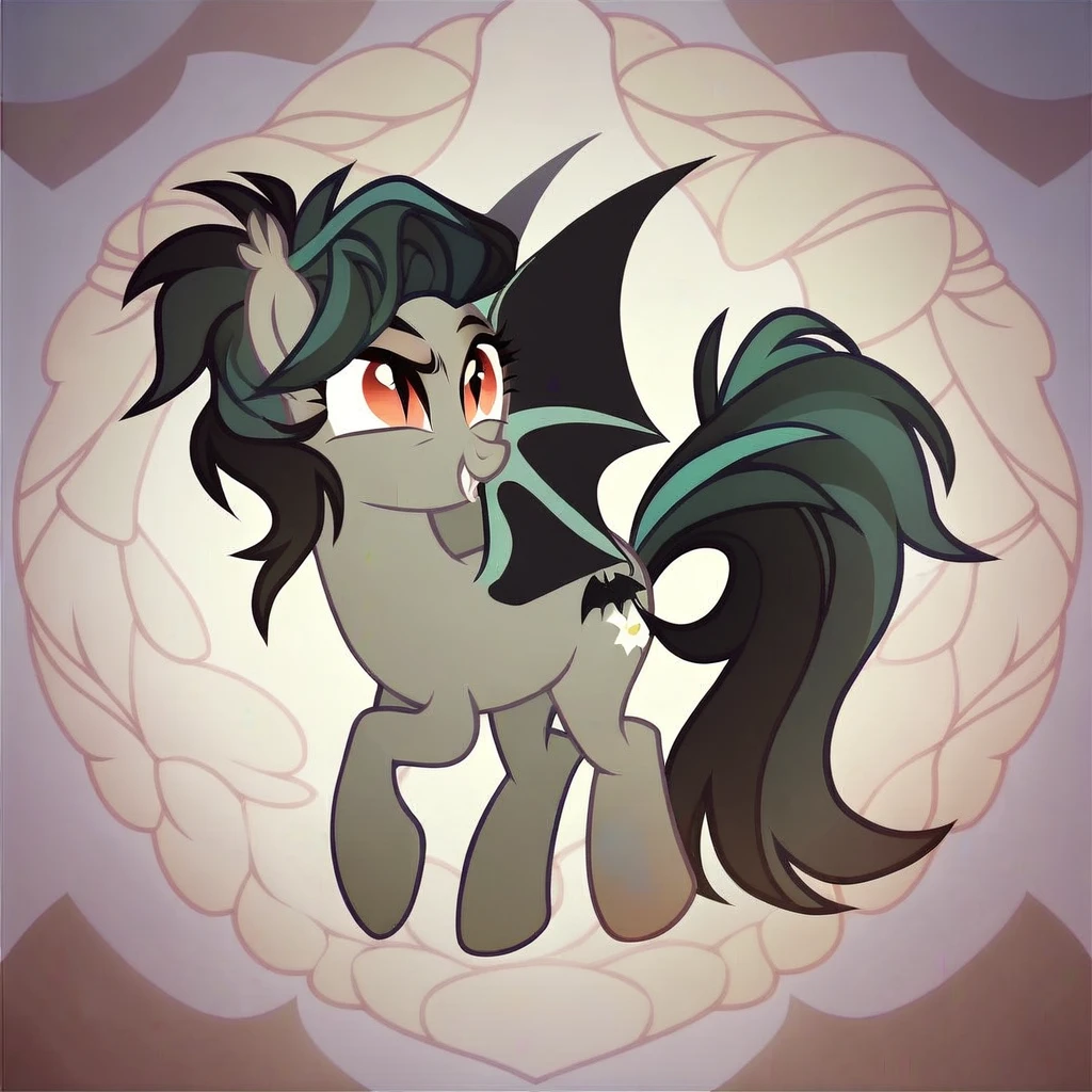 score_9, score_8_up, score_7_up, score_6_up, score_5_up, score_4_up, show accurate, full body, beautiful background, feral pony, female pony, beautiful appearance, original character, bat
