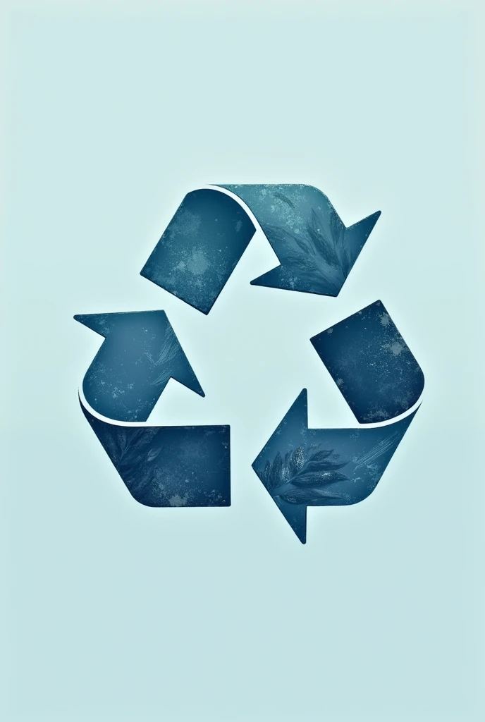 recycling logo two arrows with leaves animated blue tone scratches