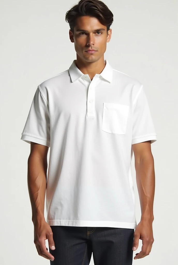 Make the pattern for a boxy fit polo shirt in size M