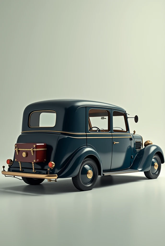 Elegant mail car with sound box in the trunk crashes behind a regular car while parking, profil view of cars, 8K, High Quality, Photorealistic, Clean Background, 8K, High Quality,