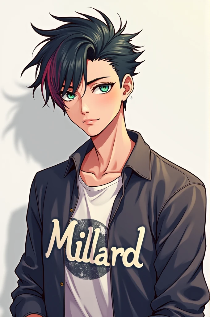 Anime hot boy with Millard on shirt