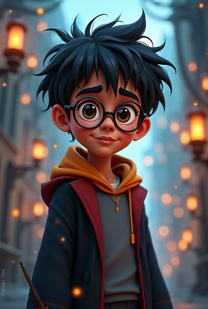 Gerar uma imagem do harry pother negro cartoon