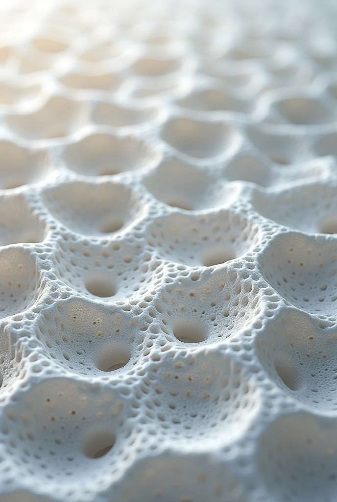 3D printed textile planogram. three-dimensional fabric reminiscent of honeycombs. Contains microperforations throughout its surface that facilitate ventilation and provide breathability.