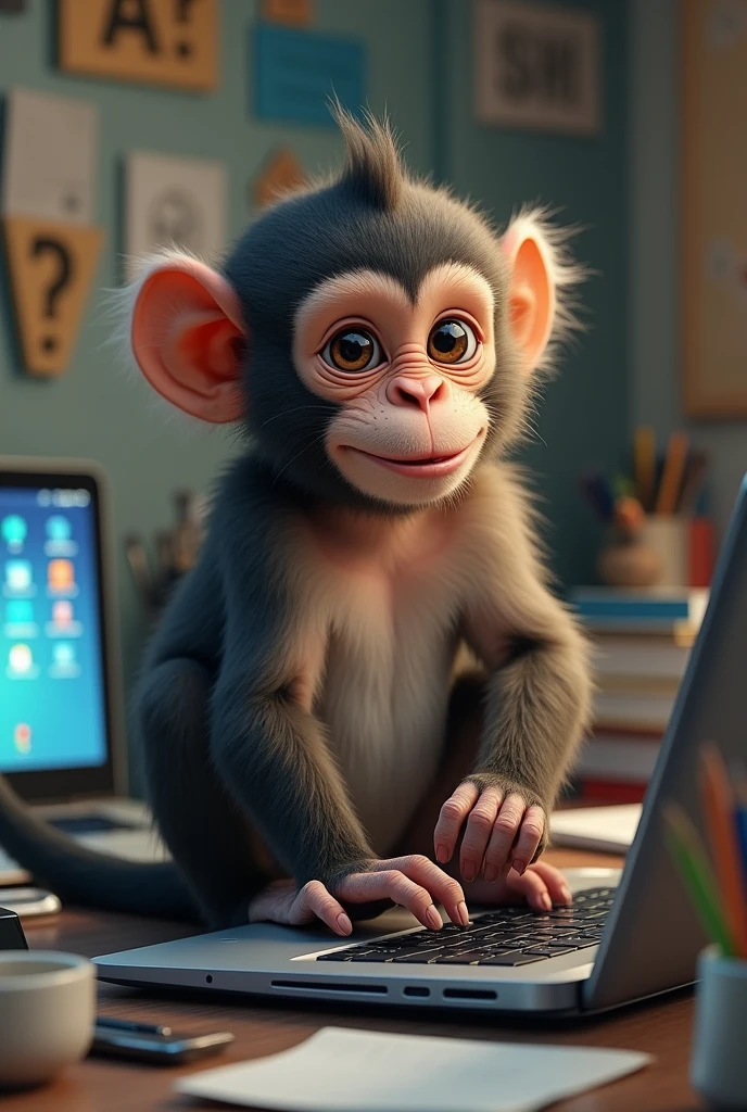 Monkey in laptop