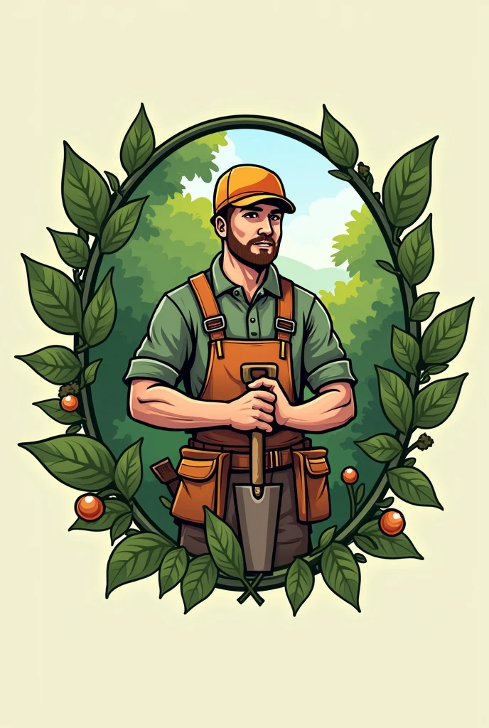 logo, landscaper, chestnut leaf 


