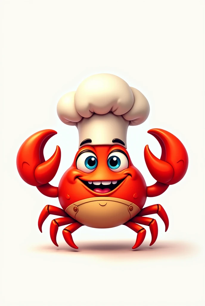 Generate me a logo of an animated chef crab that has the name crabs