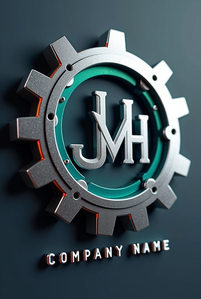 Logo Concept Shape and Design:

Central Symbol: A stylized gear or 3D mechanical part to represent specialization in mechanical design.
Initials JVH: Integrated into the design of the gear or mechanical part, with a modern and technological style.
colors:

Metallic Tones: grises, silver, and blue to convey precision, technology and professionalism.
Accent: A bright color like green or orange for details that stand out.
Typography:

modern style: Sans-serif font with clean, strong lines, for a technical and professional look.
Graphic elements:

3d effect: Add shadows or effects to give a sense of depth.
Technical details: Lines and shapes that suggest machinery and advanced technology.
Visual Example Imagine the following design:

Central Symbol: A 3D gear with a metallic appearance, that has a shadow effect to give it depth.
Initials JVH: Incorporated into the gear. The letters could be in a contrasting color, such as white or a light metallic tone, to stand out on the gear.
Additional text: Under the gear, the full name of the company in a modern and clear font, complementing the design without detracting from the symbol.