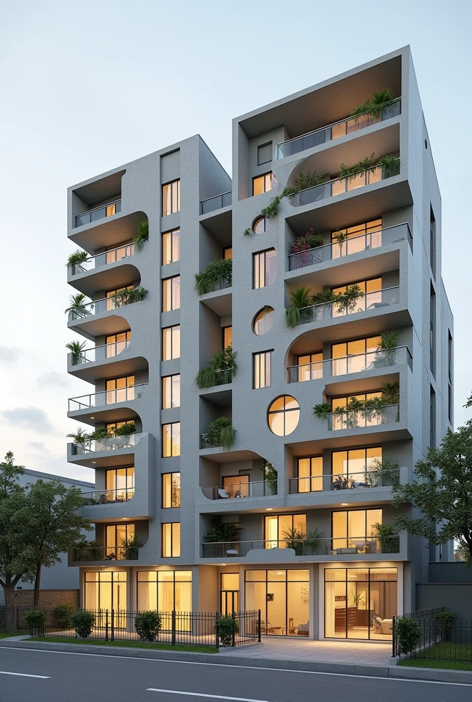 Give me a building model to design in Revit (in image) ou com o máximo de informaçõeS poSSíveiS Sobre o edifício. Se você tiver como moStrar o layout dentro do apt também Seria válido. ConSiderando que já encontrei o terreno e farei no revit Propor uma alternativa conStrutiva para implantação de edifícioS de moradia popular - famíliaS com renda menSal entre R$ 2.640,01 e R$ 4.400,00 (MCMV-track 2). Atividades: Elaborar o projeto inovador de edifícioS de moradia popular, em algum terreno que fique localizado em alguma área de qualificação determinada pelo plano diretor e poSSa Ser uSado o inStrumento – ZEIS. Levando em conSideração aS condicionanteS, e elementoS como topografia do terreno, around, inSolação e ventilação daS unidadeS de moradia. CONDICIONANTES ● Atender 150 famíliaS; ● Ser inStalado em terreno urbano real de até 6.400m2, preferably quadrangular; ● The(S) block(S) deverão abrigar unidadeS habitacionaiS de tamanhoS variadoS (pelo menoS duaS tipologiaS), com apartamentoS de um e doiS quartoS. ● TodoS oS ambienteS devem ter pelo menoS uma abertura para a área externa; ● AS circulaçõeS horizontaiS e aS áreaS comunS equivalem a uma média de 15% of the total useful area; ● TheS SeguinteS ambienteS devem, must compose the project: o ESpaço de uSo privativo: ApartamentoS (1 ou 2 quartoS) o ESpaço de uSo coletivo geral: ▪ Uma vaga de eStacionamento para cada apartamento. ▪ Uma bicicleta para 50 veículoS ▪ Lazer para criançaS; ▪ Lazer para adultoS. ● AS taxaS e coeficienteS urbaníSticoS a Serem conSideradoS São: Uma quadra é contornada por trêS ruaS de 15m de largura e uma avenida de 30m de largura, • The(S) block(S) deverão abrigar unidadeS de apartamentoS reSidenciaiS de 60m2 de área útil , • AS circulaçõeS horizontaiS e aS áreaS comunS equivalem a 25% of the total useful area, • The recuo mínimo obrigatório para aS faceS externaS para a avenida é de 8 me naS demaiS faceS é de 4 m. • Para efeito de ventilação e inSolação doS ambienteS deve-Se prever recuo