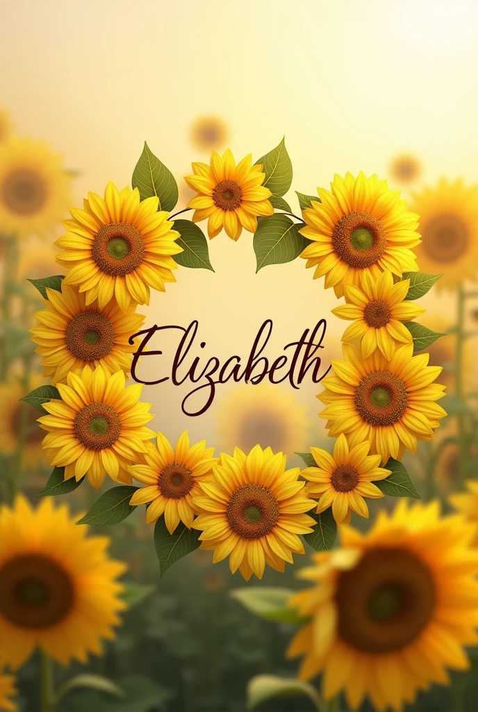 Elizabeth logo inside sunflowers