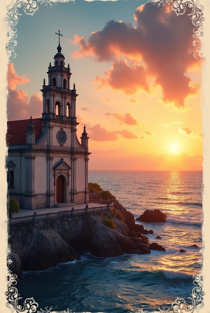 Bookmark of São José and in the background the stunning sea at sunset