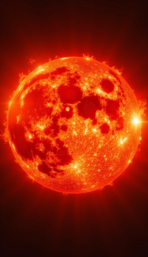 red sun in 3D