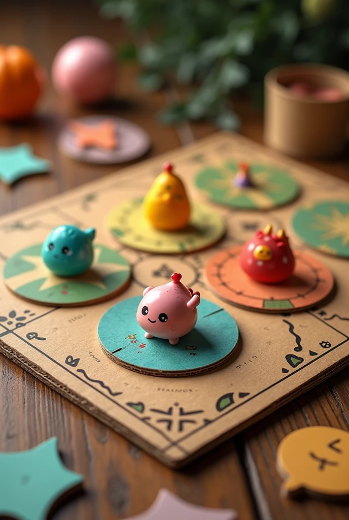 He sent me an image of a game on a cardboard board with four elements.