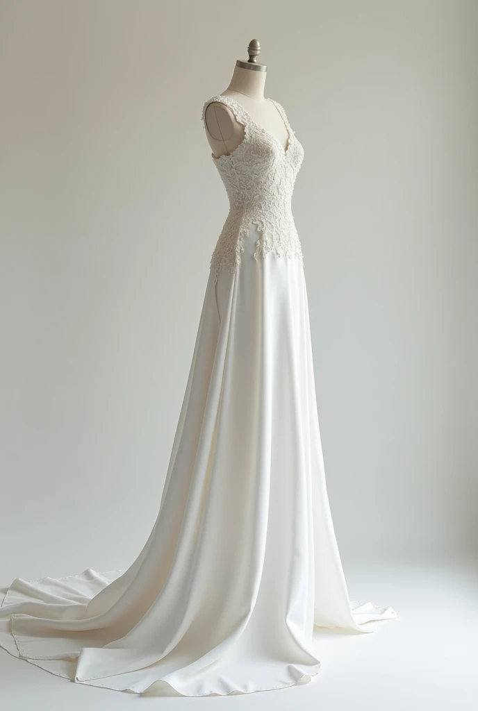 White wedding gown on mannequin 