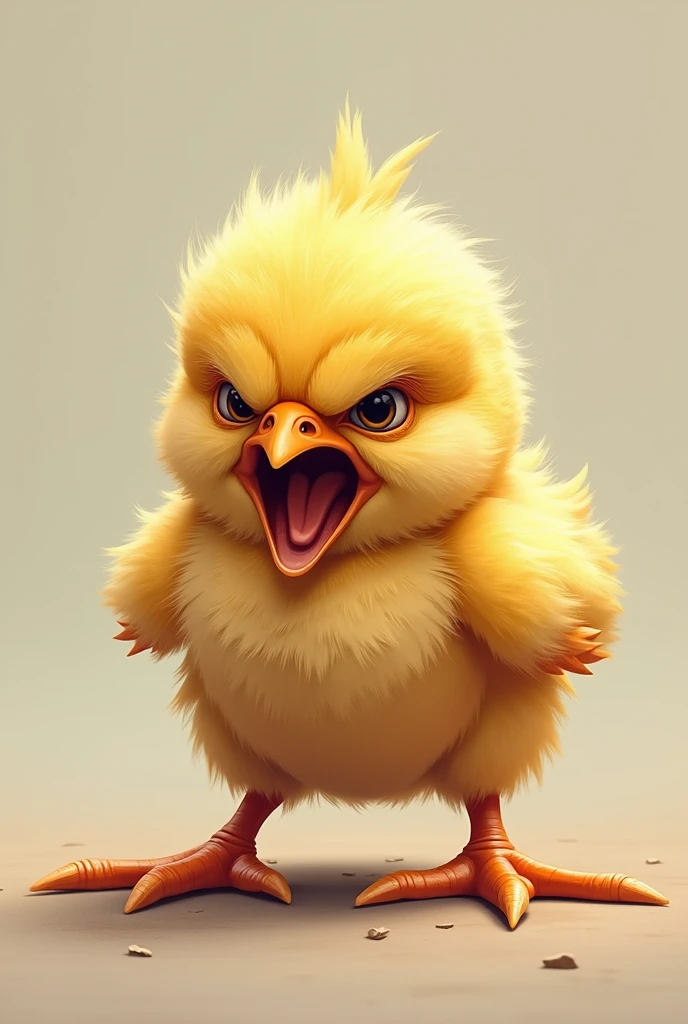 A very angry little angry chick
