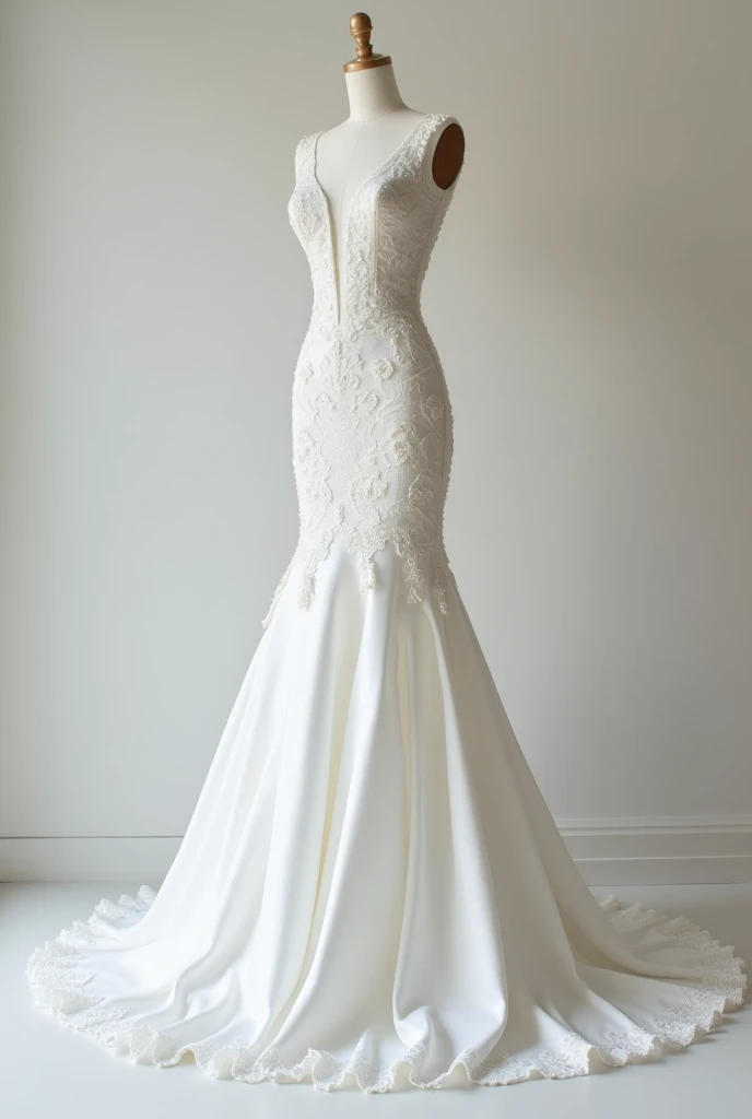 White wedding gown on mannequin
