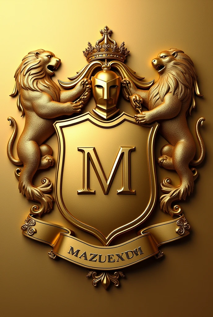 crie um brasão familiar
Description Detalhada do Brasão da Família Mazzoni
1. shield:

The shield has a classical shape, with gently rounded edges, on a solid gold background. OFesign minimalista é elegante, using few elements to maximize sophistication.

imageio Principal:
Centro do shield: An elegant monogram with the letters "M" intertwined in a classic, stylized font, também In gold. The monogram is simple and subtle, symbolizing the union and identity of the family.
2. timbre (Acima do shield):

imageio: A chapter of knight in profile, in polished gold, without extravagant ornamentation. The helmet is adorned with a simple laurel wreath, symbolizing nobility and honor. OFetalhe da coroa é delicado e discreto, reinforcing the elegance of the coat of arms.
3. Supports:

The supports are minimalist, with an elegant and sober approach:

left: A stylized lion, In gold, in resting position, with a simplified design and clean lines.
Wet wet: An eagle in flight, também In gold, with a reduced style and defined shapes, representing vision and elevation.
4. Split (Banner or Motto):

Below the shield, uma faixa de seda In gold exibe o lema da família em letras discretas e elegantes. The motto is:

"Exceptional Strength"
Translation: "Distinguished Excellence"

Description: The motto highlights the excellence and uniqueness of the family, emphasizing commitment to high standards and distinction.
5. Additional Detail:

BORDER: The shield is surrounded by a thin gold border, highlighting simplicity and sophistication. The edge is decorated only with a slight relief, while still maintaining the minimalist design.
Flowers and Ornaments: To maintain elegance and minimalism, the coat of arms does not include additional ornaments. The purity of the design is maintained with a focus on simplicity and richness of materials..
Conclusion The Mazzoni Family coat of arms is an example of minimalist sophistication, with a predominant use of gold that reflects the elite status and importance of the family. OF
