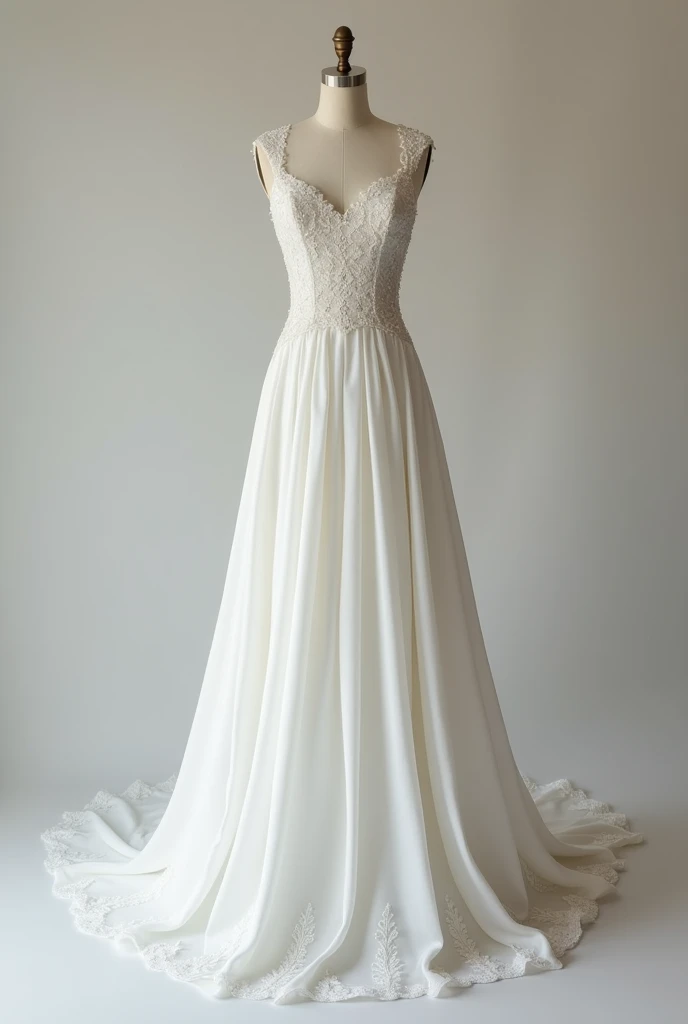 White wedding gown on mannequin