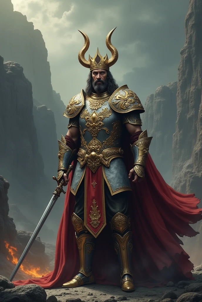 1. Dhul-Hornin: He can be depicted as a great king wearing a gold or silver shield with a decorated crown with two horns. He must appear as a just and powerful ruler, who can hold a sword or spears in his hand as a symbol of power and command.
2. Dam: There must be a prominent element representing the two-horned dam built, made of massive stones or molten iron, expressing the strong barrier between the people and Gog and Magog.
3. Gog and Magog: In the background, they can be portrayed as large groups troubled behind the dam, showing features of brutality and aggression, trying to break through the dam, but to no avail. They can be shown with shadows or mysterious features, adding the element of awe and ambiguity.
4. Background: The background can be a combination of dark sky, as if there is a storm coming, reflecting the tension and danger that Gog and Magog represents. There may be a glare or mysterious light emitting from behind the mountains.