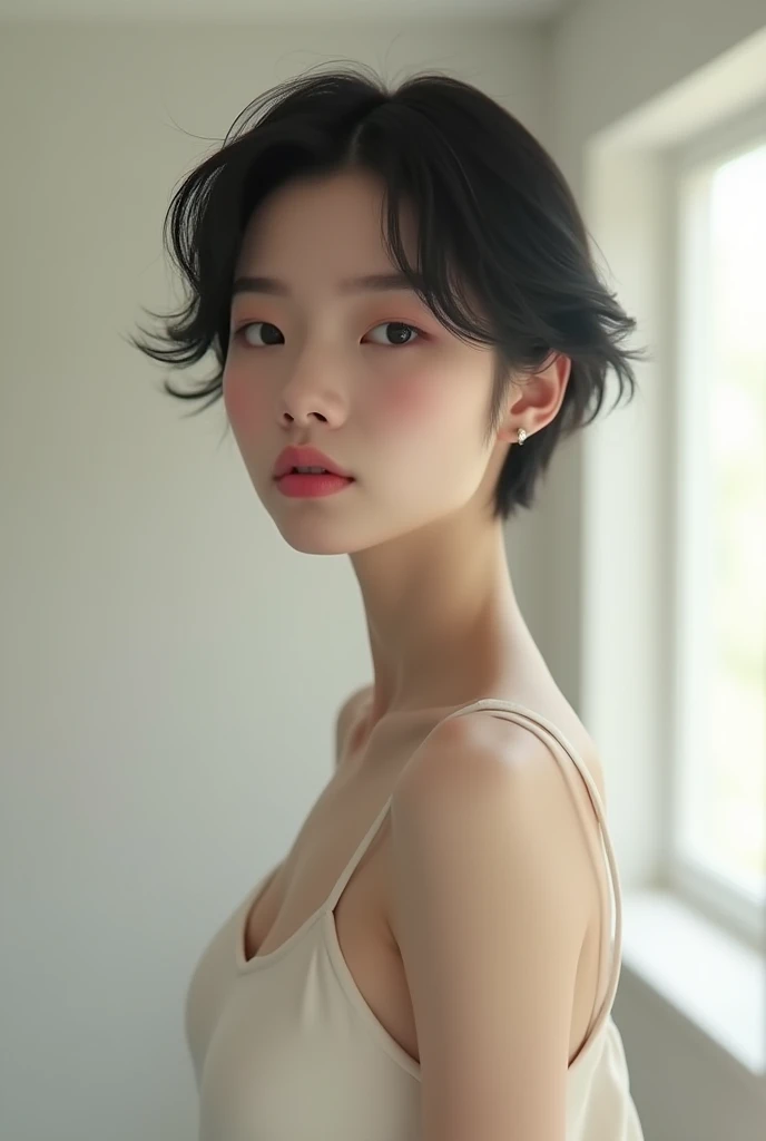 flat chested asian, new