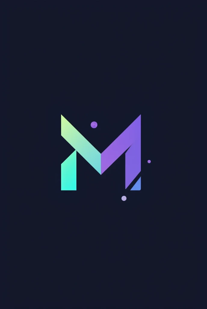 A logo with the letter M, Bitcoin and candlestick 

