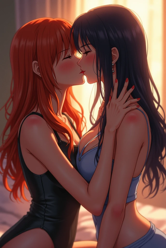 Nami kissing nico robin-lesbian lovers