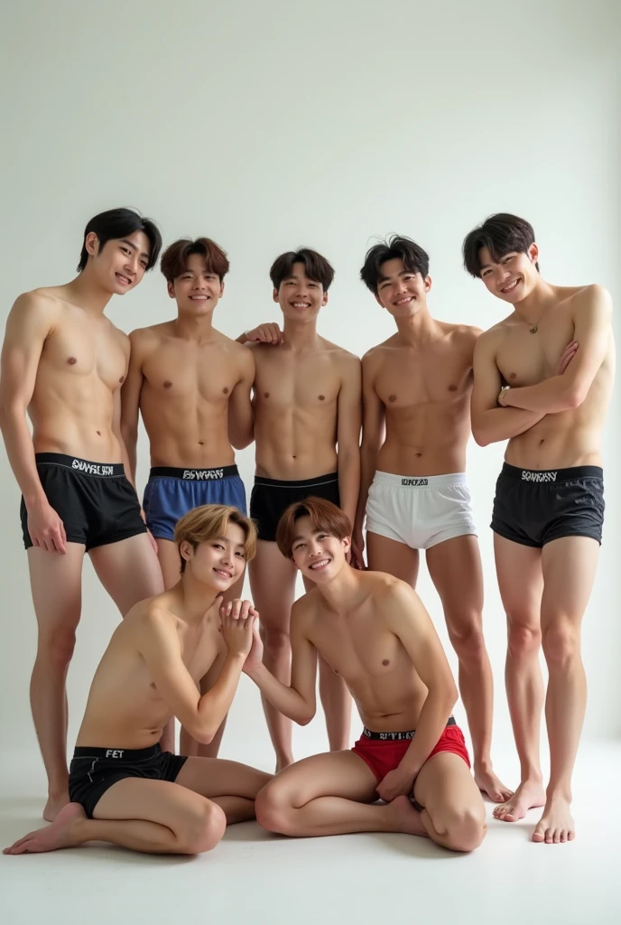 The bts group in boxers  